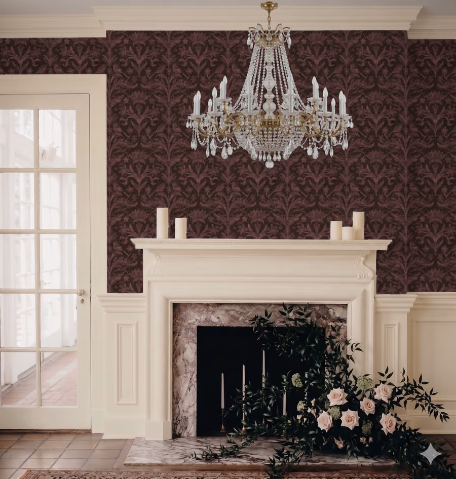 Huefete wallpaper around a fireplace