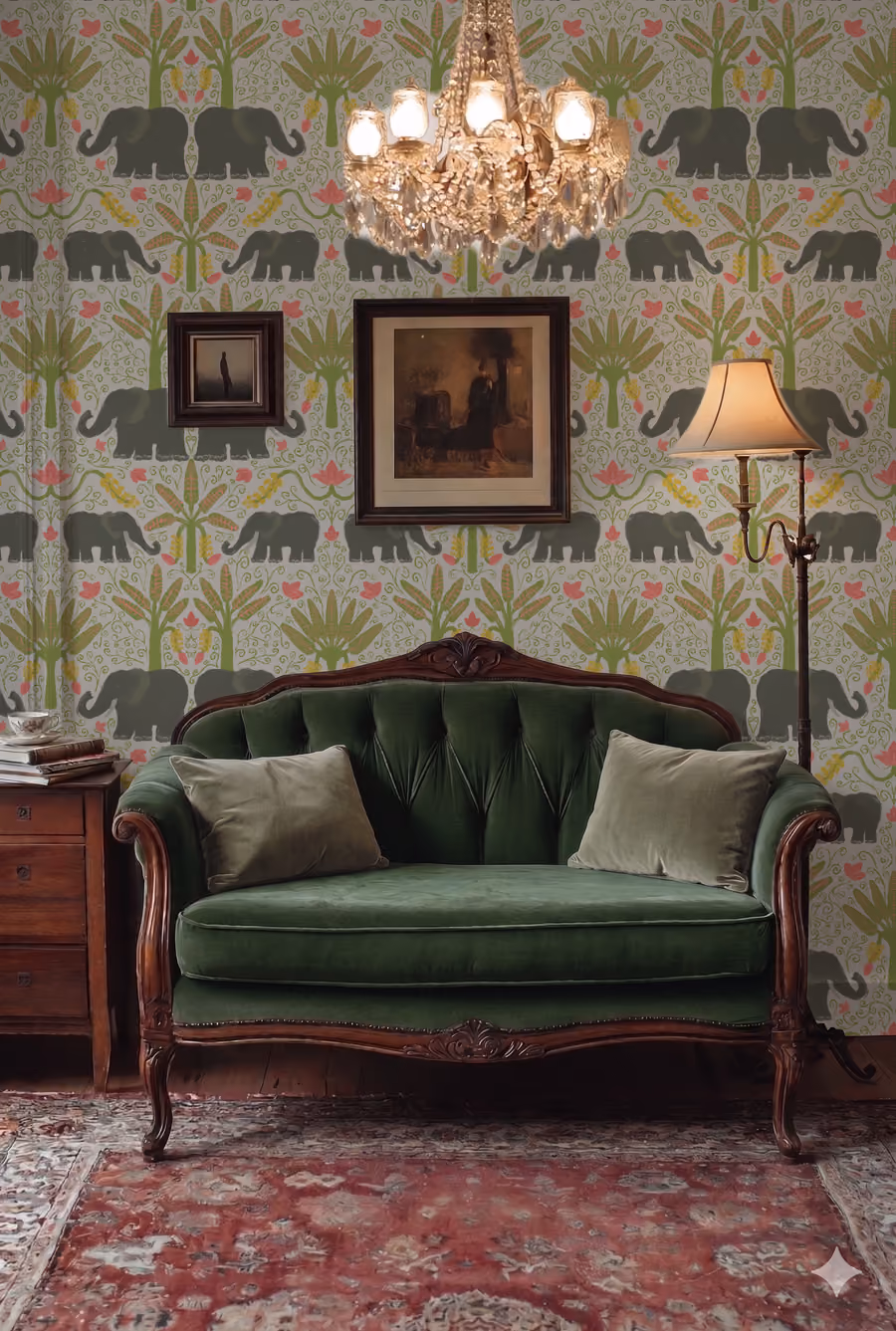 Huefete pattern licensed in a luxury living room